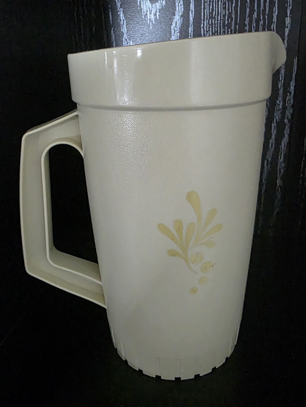 Vintage Tupperware Cream Pitcher with Yellow Floral Accent - Home Dining